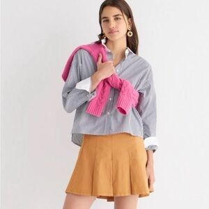 NWT J. Crew Pleated Chino Mini Skirt 16 Academia